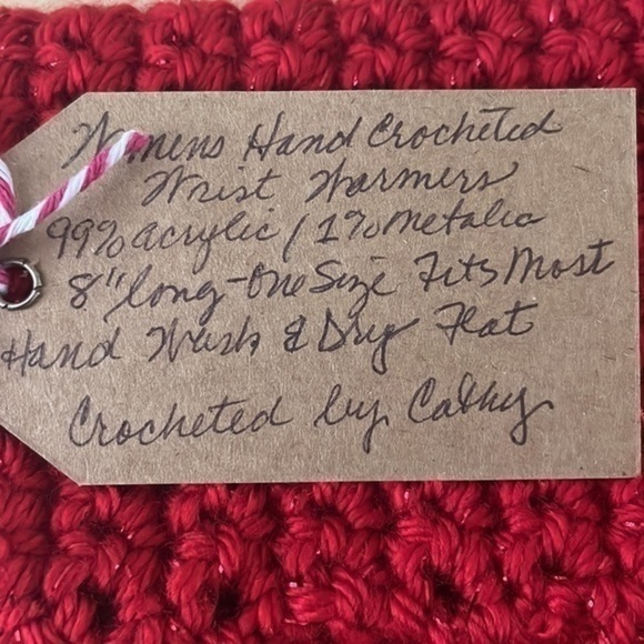 2/$49 Handmade Extra Soft Fingerless Gloves Red Glitter Text Gamer Musician Gift - Picture 4 of 5